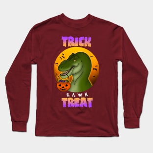 Trick Rawr Treat Halloween T. rex Long Sleeve T-Shirt